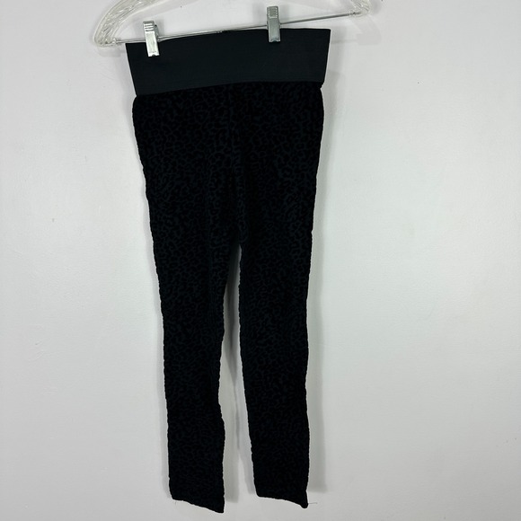 Guess Kids Girls Leggings 14 Black Velvet Leopard Print Y2K Preppy Tween Nwt - Picture 1 of 6